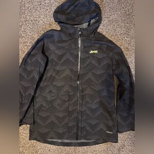 Cutter & Buck Black Chevron-Pattern Hooded Utility Jacket